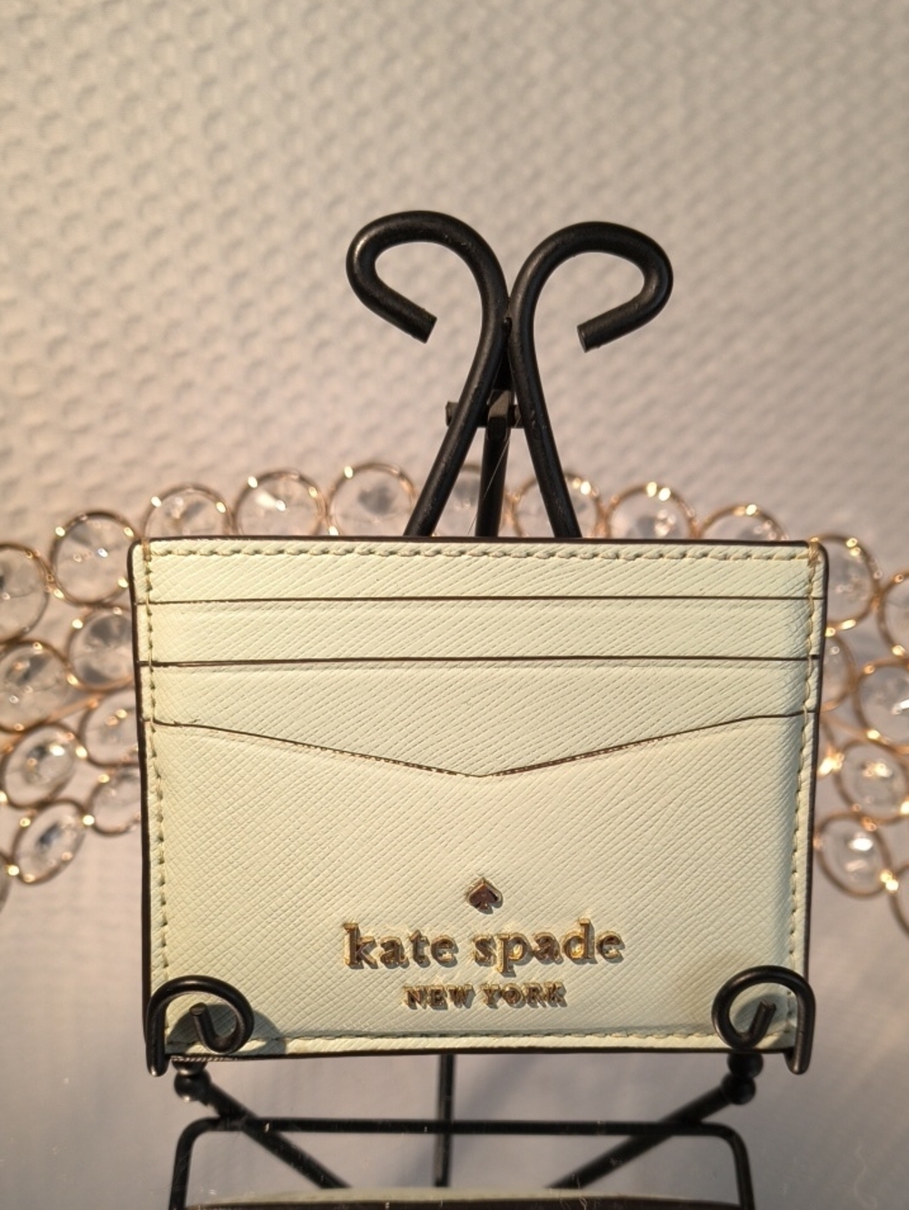 kate spade Mint Green Leather Card Holder with Dustbag NWOT